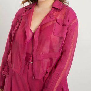 Priscilla Ono x ELOQUII Sheer Moto Jacket